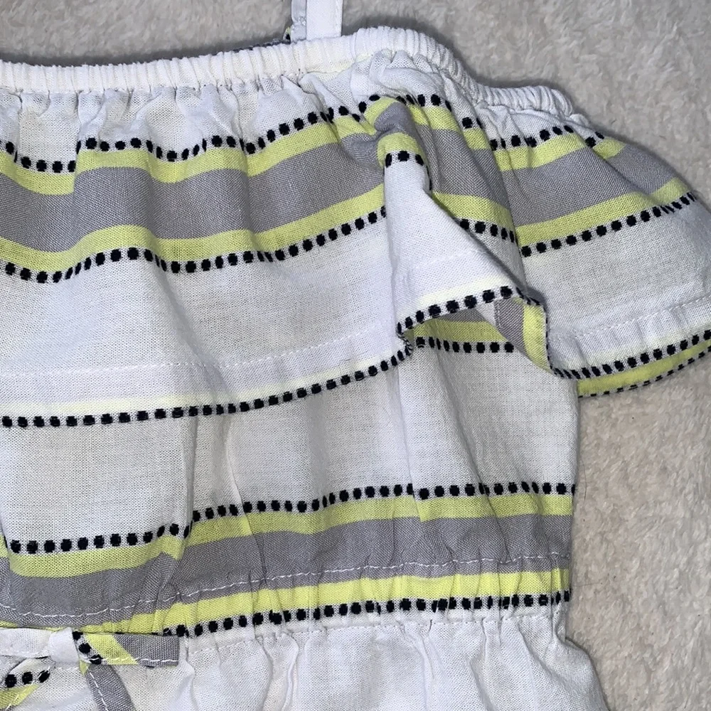 Janie and Jack Ruffle Sundress 2T White Gray Yellow Dress